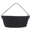GUCCI GG Canvas Accessory Pouch Black Silver Auth 189166V-2