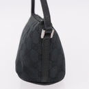 GUCCI GG Canvas Accessory Pouch Black Silver Auth 189166V-4