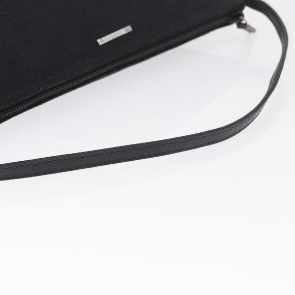 GUCCI GG Canvas Accessory Pouch Black Silver Auth 189166V