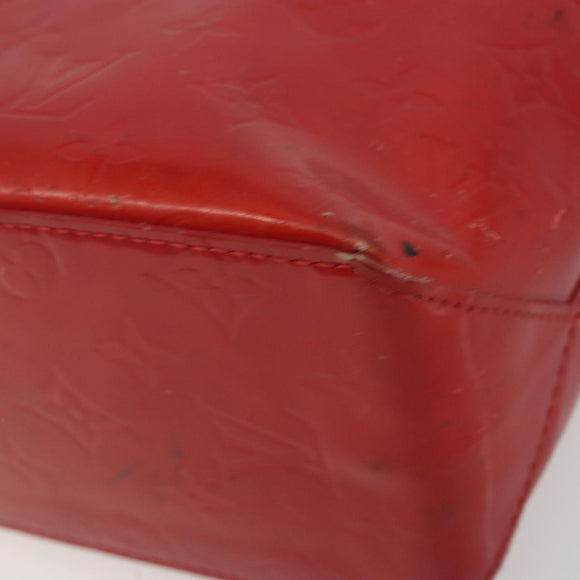 LOUIS VUITTON Monogram Vernis Reade PM Hand Bag Rouge M91088 LV Auth 189168