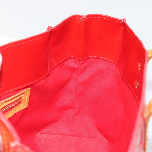 LOUIS VUITTON Monogram Vernis Reade PM Hand Bag Rouge M91088 LV Auth 189168