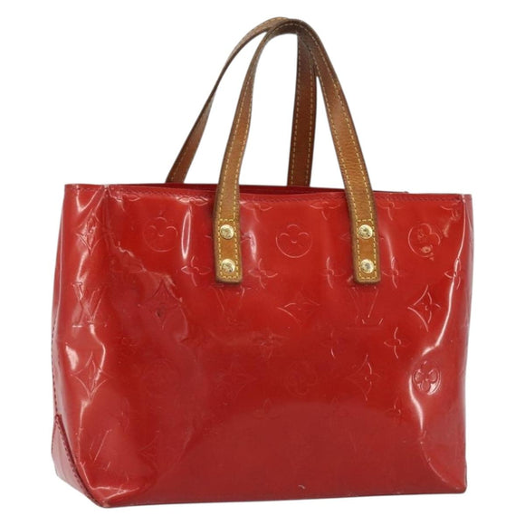 LOUIS VUITTON Monogram Vernis Reade PM Hand Bag Rouge M91088 LV Auth 189168