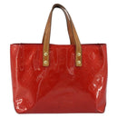 LOUIS VUITTON Monogram Vernis Reade PM Hand Bag Rouge M91088 LV Auth 189168-2