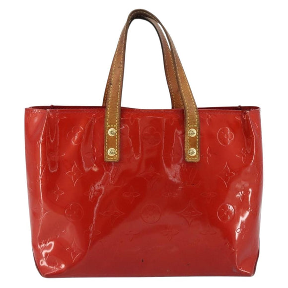 LOUIS VUITTON Monogram Vernis Reade PM Hand Bag Rouge M91088 LV Auth 189168