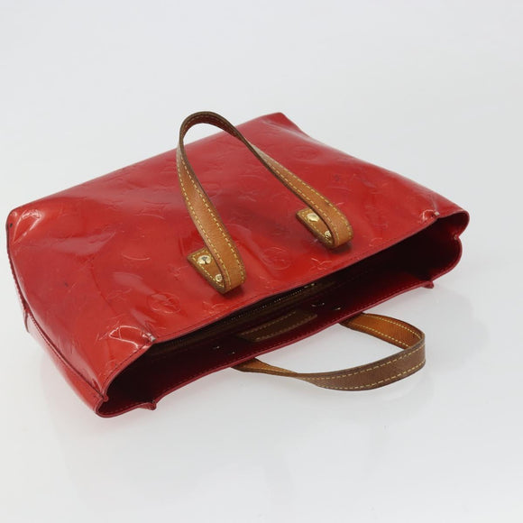 LOUIS VUITTON Monogram Vernis Reade PM Hand Bag Rouge M91088 LV Auth 189168