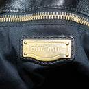 Miu Miu Ribbon Hand Bag Leather 2way Black Gold Auth 189170SAM-22