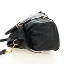 Miu Miu Ribbon Hand Bag Leather 2way Black Gold Auth 189170SAM-3