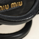 Miu Miu Ribbon Hand Bag Leather 2way Black Gold Auth 189170SAM-8