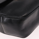 CELINE Circle Shoulder Bag Leather Black Gold Auth 189175-14