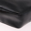 CELINE Circle Shoulder Bag Leather Black Gold Auth 189175-17
