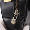 CELINE Circle Shoulder Bag Leather Black Gold Auth 189175-9