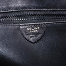 CELINE Circle Shoulder Bag Leather Black Gold Auth 189175-12