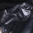 CELINE Circle Shoulder Bag Leather Black Gold Auth 189175-10