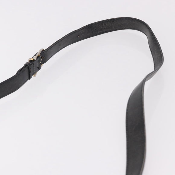 CELINE Circle Shoulder Bag Leather Black Gold Auth 189175