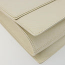 Salvatore Ferragamo Gancini Shoulder Bag Leather 2way White Silver Auth 189177A-13