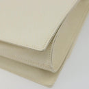 Salvatore Ferragamo Gancini Shoulder Bag Leather 2way White Silver Auth 189177A-14
