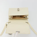 Salvatore Ferragamo Gancini Shoulder Bag Leather 2way White Silver Auth 189177A-18