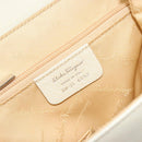 Salvatore Ferragamo Gancini Shoulder Bag Leather 2way White Silver Auth 189177A-19