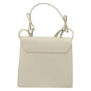 Salvatore Ferragamo Gancini Shoulder Bag Leather 2way White Silver Auth 189177A-3
