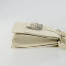 Salvatore Ferragamo Gancini Shoulder Bag Leather 2way White Silver Auth 189177A-4