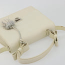 Salvatore Ferragamo Gancini Shoulder Bag Leather 2way White Silver Auth 189177A-6