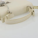 Salvatore Ferragamo Gancini Shoulder Bag Leather 2way White Silver Auth 189177A-7