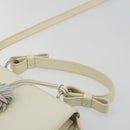 Salvatore Ferragamo Gancini Shoulder Bag Leather 2way White Silver Auth 189177A-8