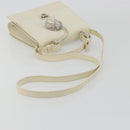 Salvatore Ferragamo Gancini Shoulder Bag Leather 2way White Silver Auth 189177A-9