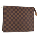 LOUIS VUITTON Damier Ebene Poche Toilette 26 Pouch N47543 LV Auth 189180-1