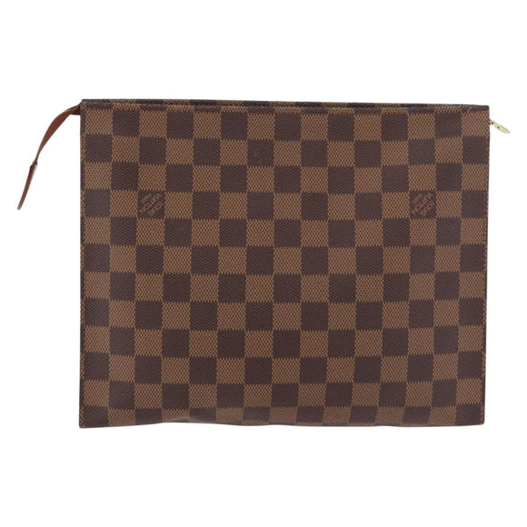 LOUIS VUITTON Damier Ebene Poche Toilette 26 Pouch N47543 LV Auth 189180