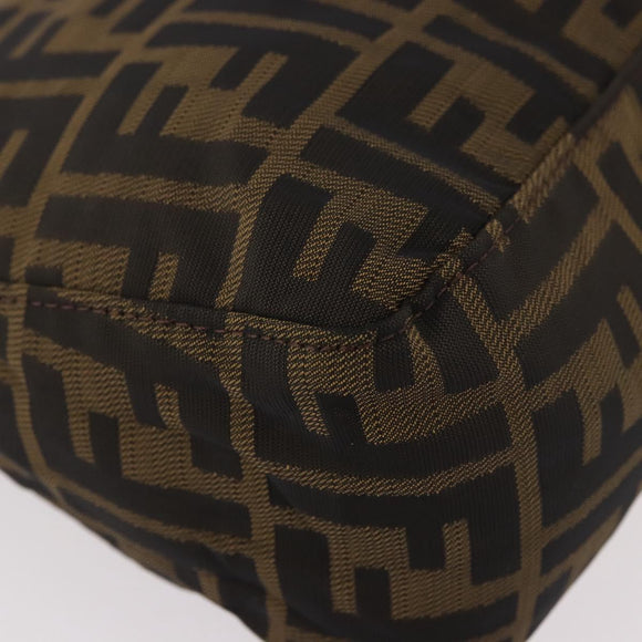 FENDI Zucca Accessory Pouch Brown Silver 8N0005 Auth 189182