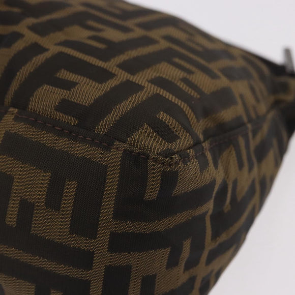 FENDI Zucca Accessory Pouch Brown Silver 8N0005 Auth 189182