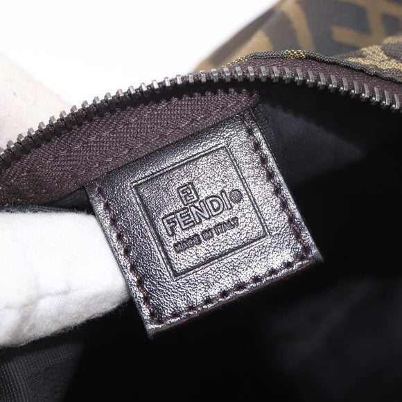 FENDI Zucca Accessory Pouch Brown Silver 8N0005 Auth 189182