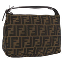 FENDI Zucca Accessory Pouch Brown Silver 8N0005 Auth 189182-1