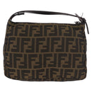 FENDI Zucca Accessory Pouch Brown Silver 8N0005 Auth 189182-2
