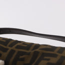 FENDI Zucca Accessory Pouch Brown Silver 8N0005 Auth 189182-8