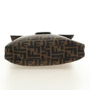 FENDI Zucca Canvas Mamma Baguette Shoulder Bag Black Brown Auth 189187V-5