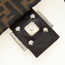 FENDI Zucca Canvas Mamma Baguette Shoulder Bag Black Brown Auth 189187V-20