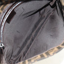 FENDI Zucca Canvas Mamma Baguette Shoulder Bag Black Brown Auth 189187V-10