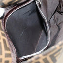 FENDI Zucca Canvas Mamma Baguette Shoulder Bag Black Brown Auth 189187V-25