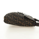 FENDI Zucca Canvas Mamma Baguette Shoulder Bag Black Brown Auth 189187V-4