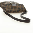 FENDI Zucca Canvas Mamma Baguette Shoulder Bag Black Brown Auth 189187V-7