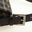 FENDI Zucca Canvas Mamma Baguette Shoulder Bag Black Brown Auth 189187V-8