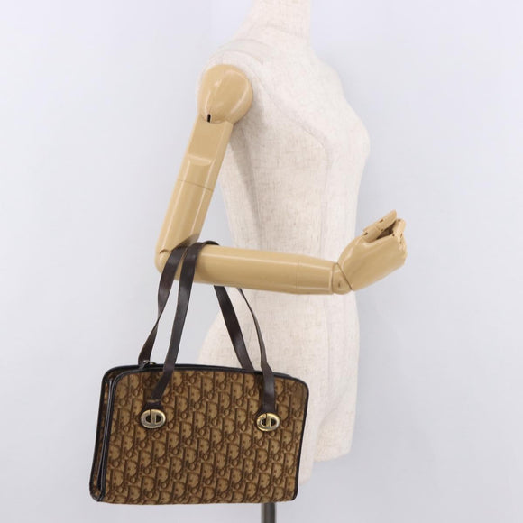 Christian Dior Trotter Hand Bag Beige Gold Auth 189192