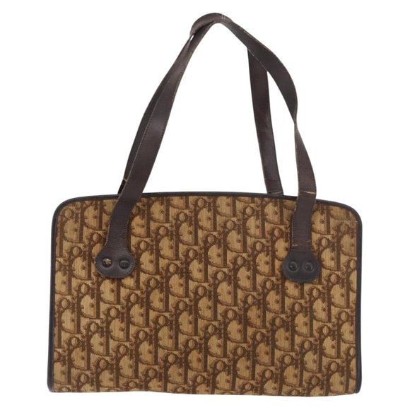 Christian Dior Trotter Hand Bag Beige Gold Auth 189192