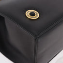 BALLY Hand Bag Leather Black Gold Auth 189200-9