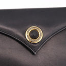 BALLY Hand Bag Leather Black Gold Auth 189200-17