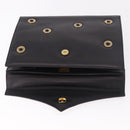 BALLY Hand Bag Leather Black Gold Auth 189200-10
