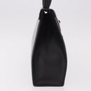 BALLY Hand Bag Leather Black Gold Auth 189200-4