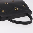 BALLY Hand Bag Leather Black Gold Auth 189200-6